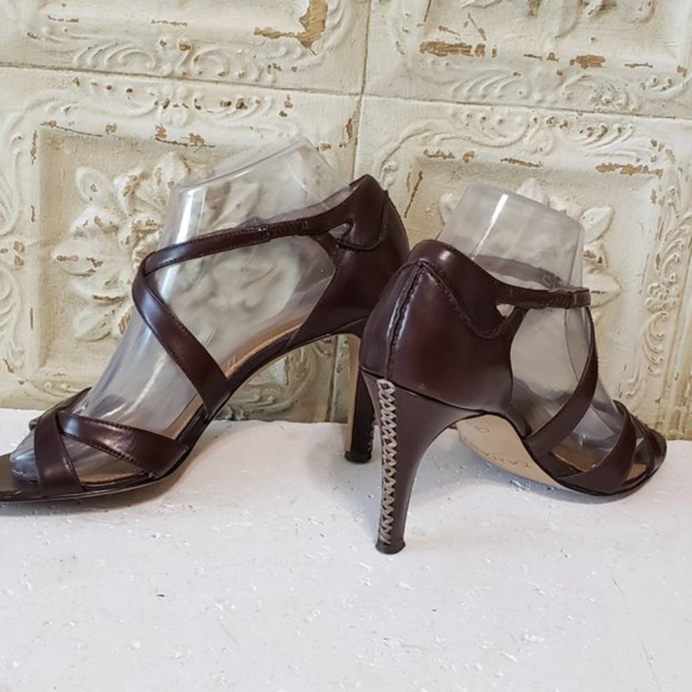 Tahari "Bimini"Leather Strappy Heeled Sandal